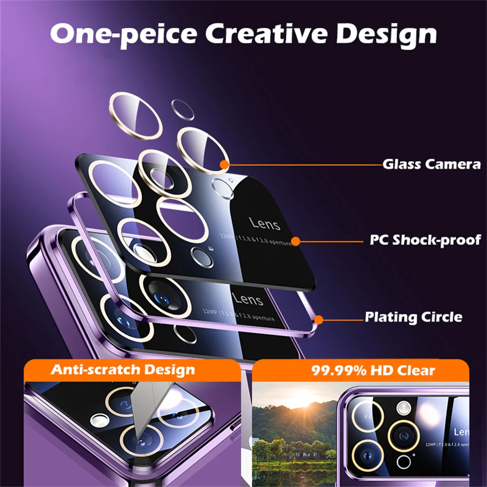 Luxury Original Plating Clear Phone Case with Full Lens Protection & Shockproof Cover