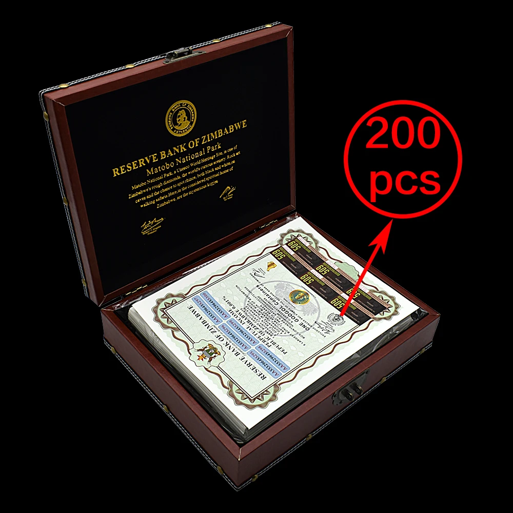 

200pcs/box Zimbabwe Banknote ONE COOGOL CONTAINERS with Fluorescent Effect Nice Home Decoration
