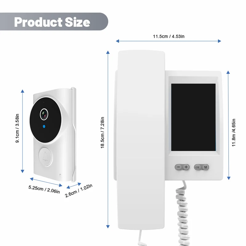 2.4G Wireless Video Intercom Doorbell With 4.3-inch Screen