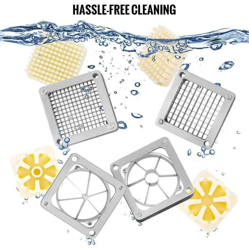 Commercial French Fry Cutter with 1/2&Prime; 1/4&Prime; and 3/8&Prime; Blade Easy Dicer Chopper 6/8-wedge Slicer Lemon Potato Cutter