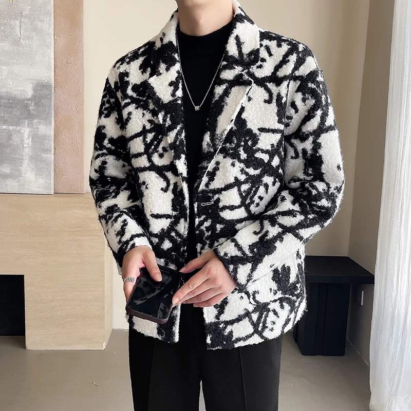 winter Business woolen Blazers Men Autumn Vintage Mens Jackets fashion Casual Slim Fit Suit Male Size M-3XL Blazer male