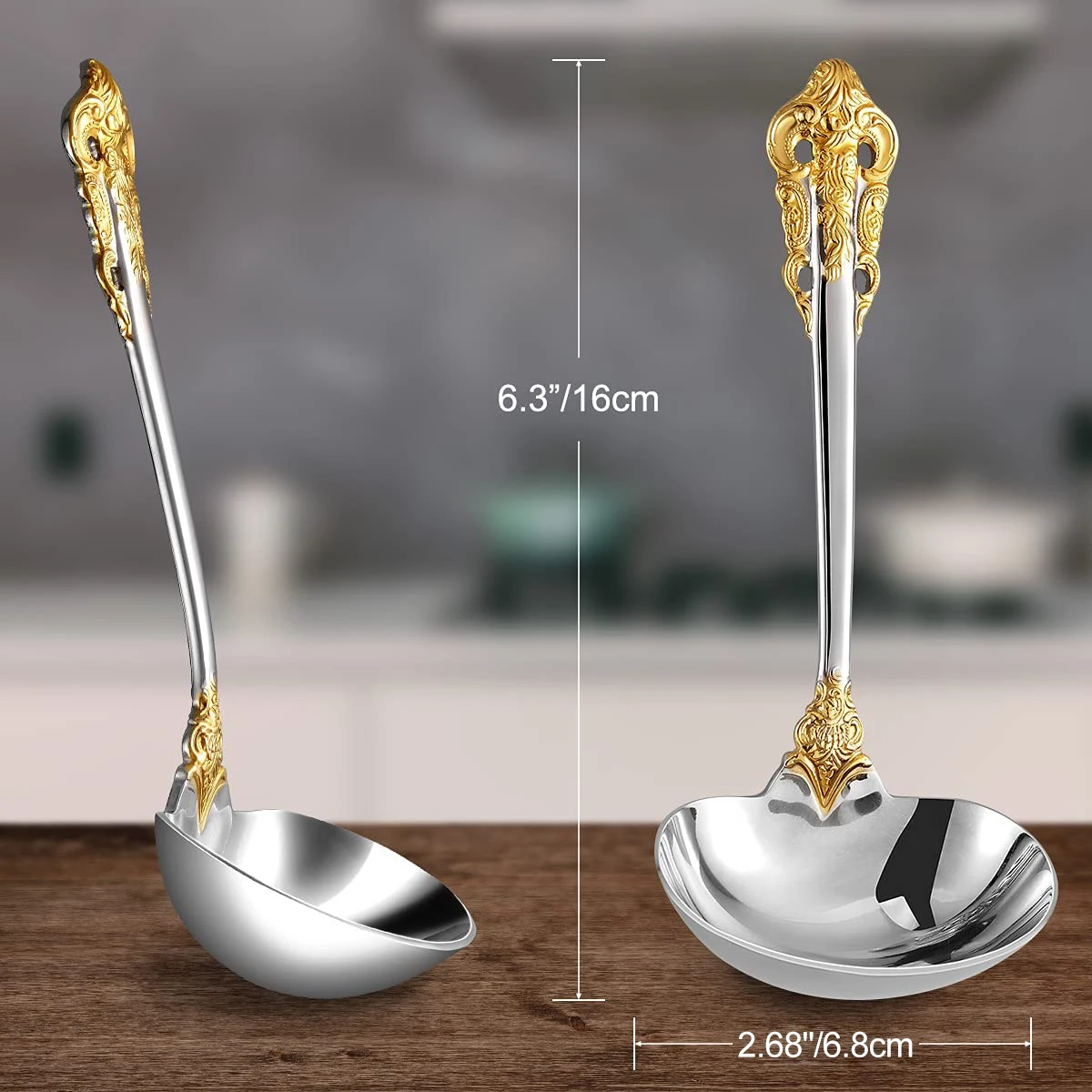 Mestolo Per Salsa In Acciaio Inox 28,3 Cm – Cucchiaio Con Beccuccio Versatore – Lavabile In Lavastoviglie