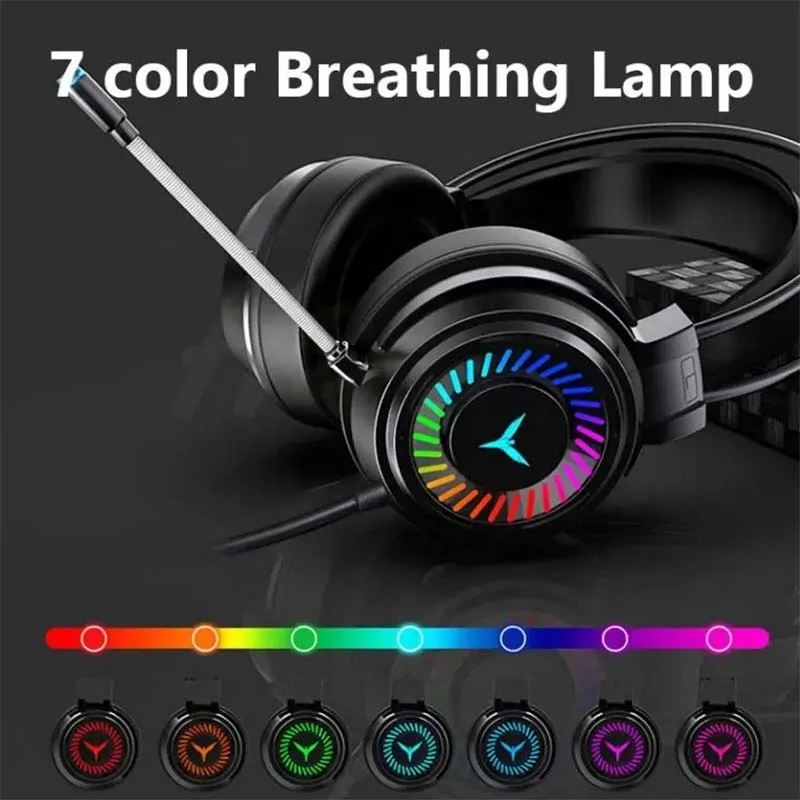 G58 Gaming Headset Wired PC Gamer Headphones 7.1 Surround 4D Stereo Laptop Earphones with Microphone 7 Color RGB for PS4 Xbox