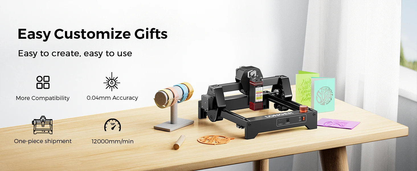 RAY5 Mini 3,5 W Lasergravur Graveur Maschine Tragbare Holz Acryl Kunststoff Leder Metall Drucker DIY Desktop CNC KIT Werkzeuge – Detail 2