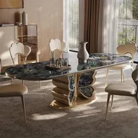 Table à manger en marbre naturel sur mesure, toutes tailles, plusieurs options, imperméable, style nordique moderne, durable, meubles de salle à manger pour la maison 2