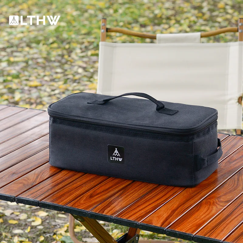 LTHWOutdoor picnic storage bag, gas stove, gas cylinder, kettle, cooking utensils bag, camping equipment bag
