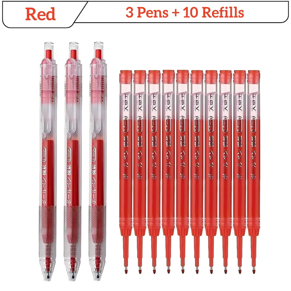 Lot De Stylos Gel Effaçables Rouge Avec 10 Recharges Et 2 Gommes - Uxcell 0,5 Mm