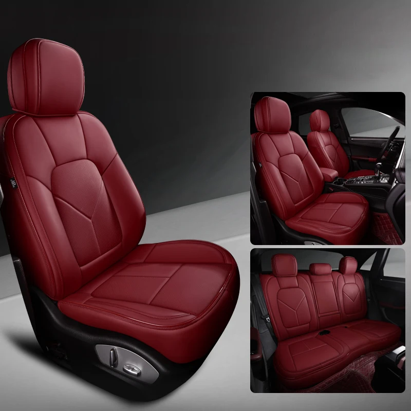 

Custom Car Seat Cover For Porsche Caynne 996 997 Boxster Macan Waterproof Nappa PU Leather Woman Gifts Auto interior Accessories