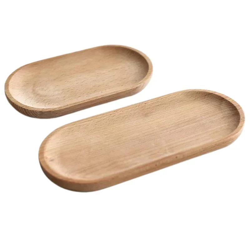 Wooden Serving Tray Japanese Style Food Oval Plate Wooden Serving Tray Tea Cup Saucer Trays Fruit Plate Storage Pallet Kitchen Table Decor
