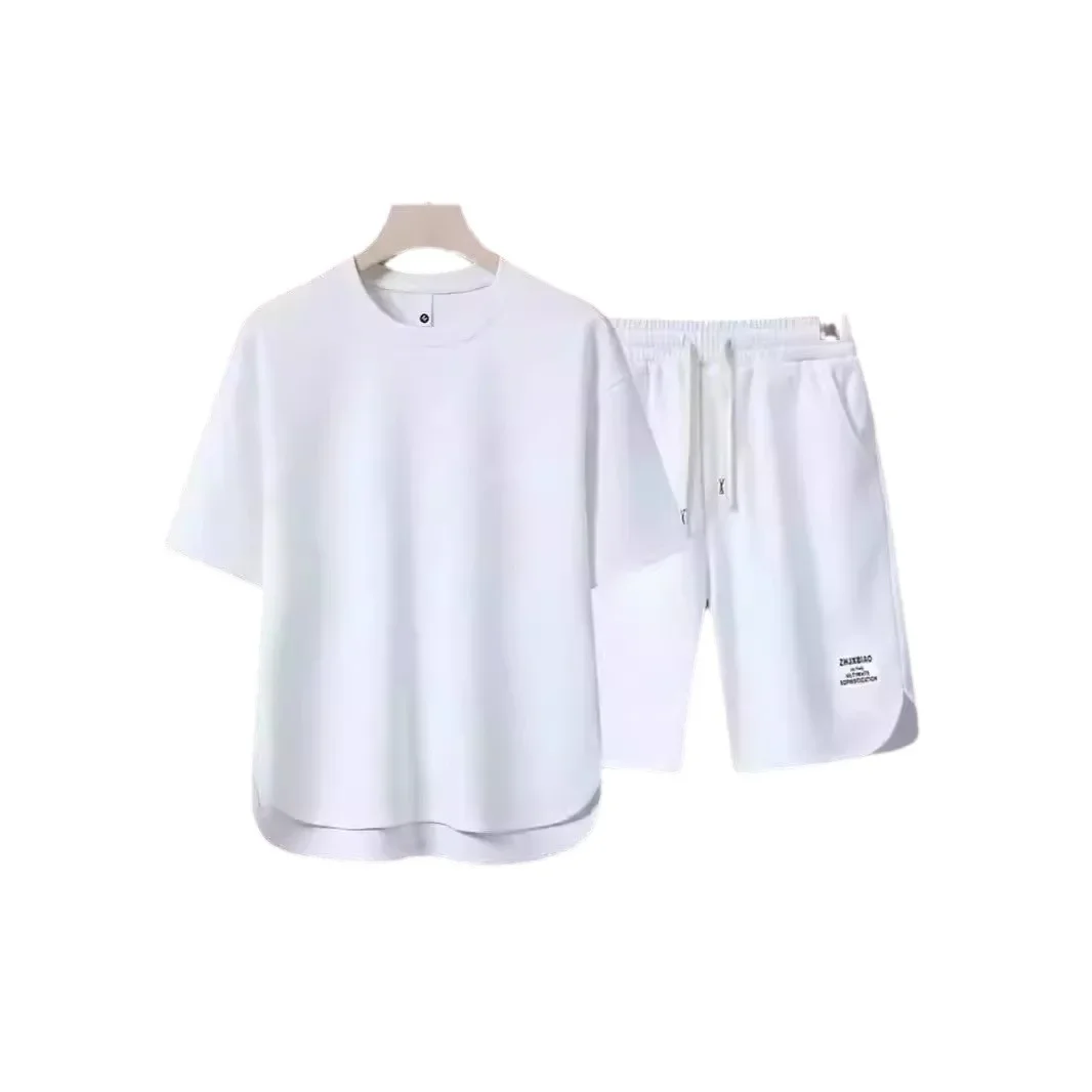 Men's Casual Short Sleeve T-Shirt Set High Quality Solid Color Advert Shirt Breathable Comfortable Top for Live Broadcast on Tik - Image 5