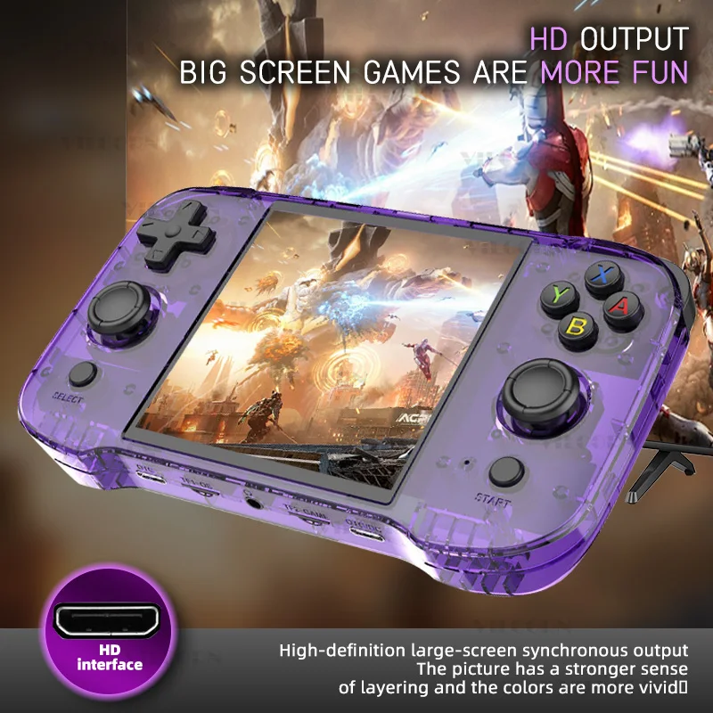 R46S Retro Handheld Game Console Linux System 4.0inch IPS Screen