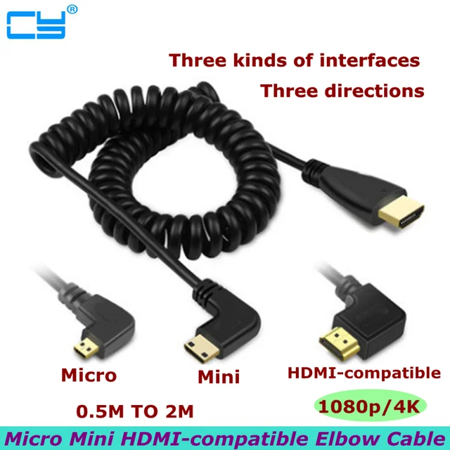 Micro HD & Mini HDMI-compatible male to HDMI--compatible Thin Cable 2k 4k  hdTV @