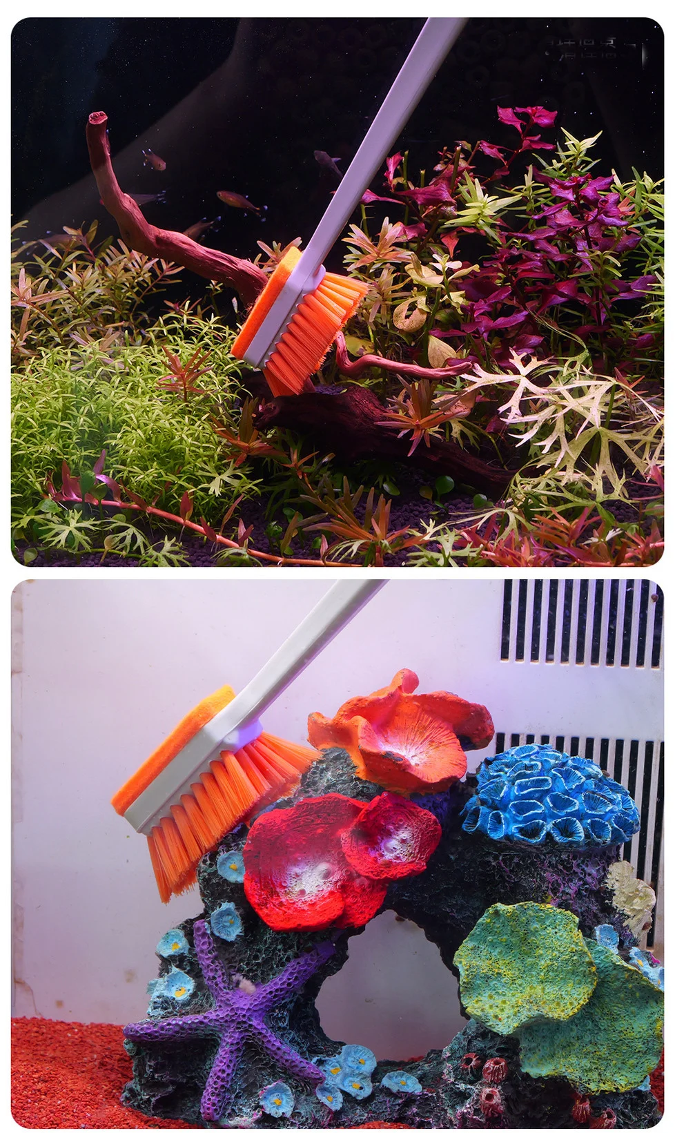 Title 2, QANVEE Aquarium MK3 Fish Tank Cleaning Brush Al...
