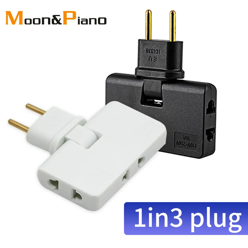 4.0mm European Standard Plug 1in3 Travel Convenient 180° Rotating