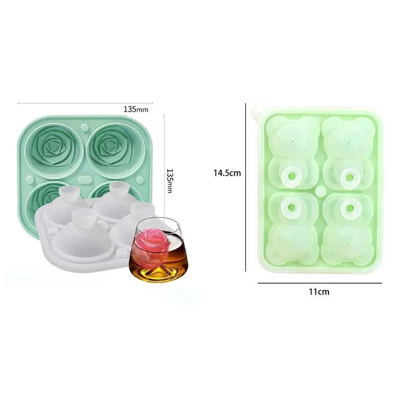 Silicone Ice Cube Tray With 14 Slots, Candy Colors, For Homemade