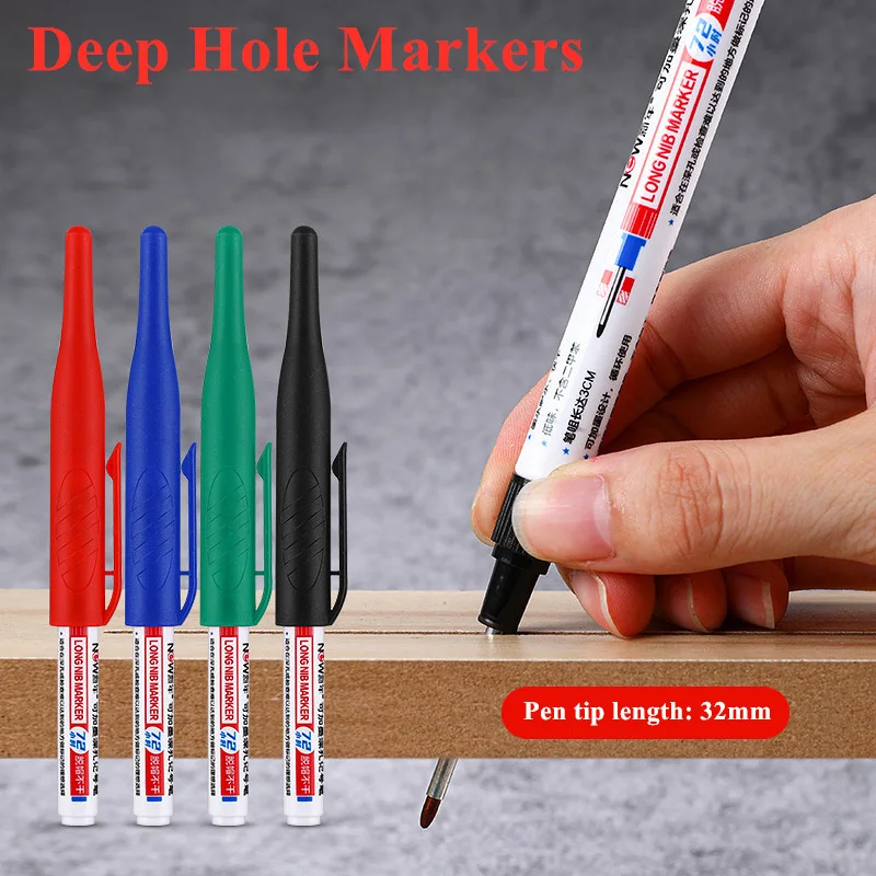 For Metal Long Head Marker Pen Oily Waterproof White Permanent Marker for  Wood Plastic Leather Extreme Deep Hole Metal Marker - AliExpress