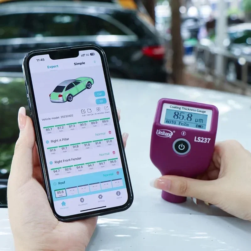 Car Paint Thickness Gauge Auto Coating Identify Ferrous Putty Type-C Charge Three Color Rotatable Screen