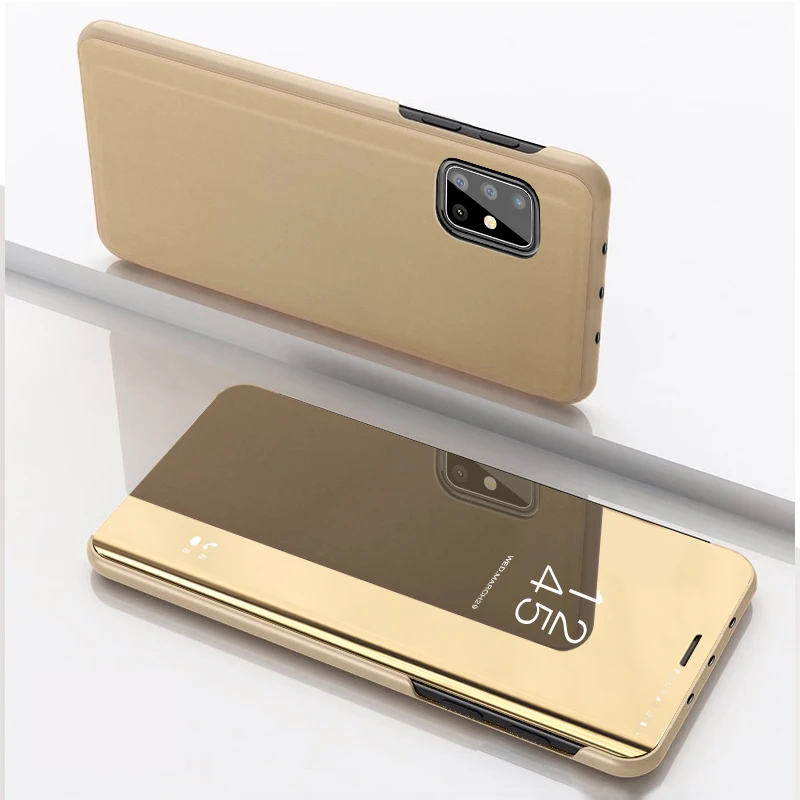 Reflective Flip Stand Phone Cover with Mirror Finish