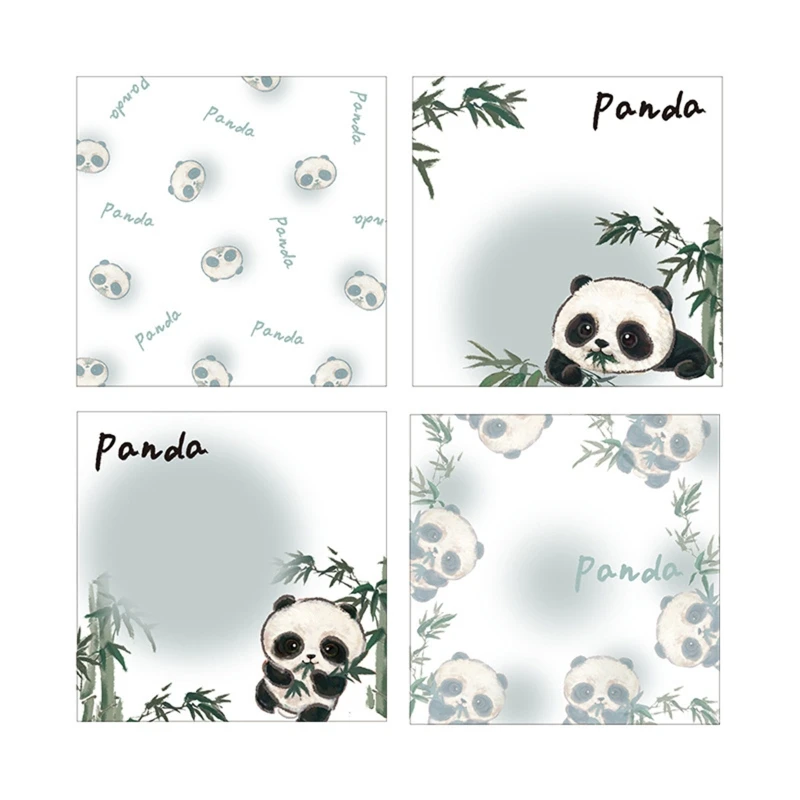 

K92F Cartoon Panda Stick Memo Pad Posted It Smooth Writing for Students Class Reward