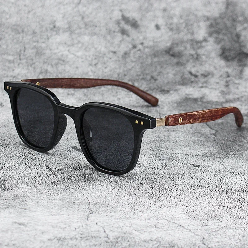 Men Vintage Wooden Frame Sunglasses Classic Brand Sun Glasses Coating Lens Driving Eyewear for Men/women