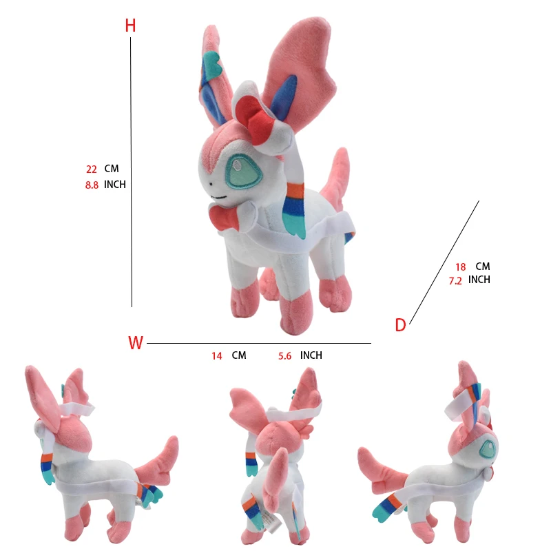 Pokemon Eevee Evolution Sylveon Flareon Jolteon Umbreon Leafeon Vaporeon Pikachu Stuffed Animal Soft Dolls Kids Baby Gift
