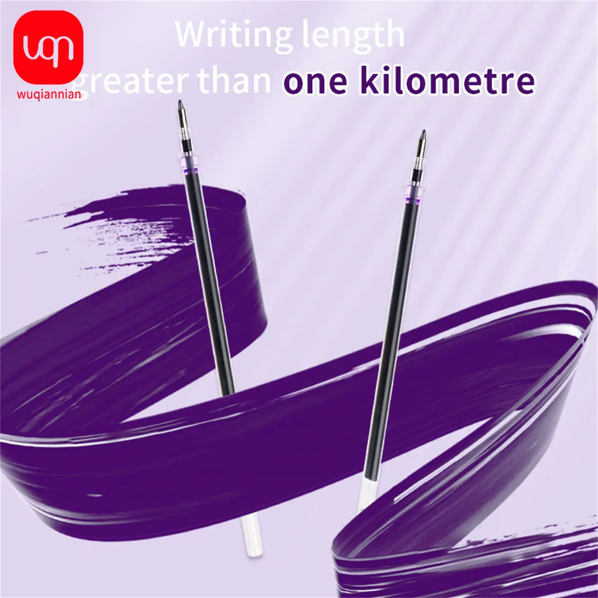 Purple Neutral Pen + Purple Ink Refill Large capacity 1.0mm School and office hard pen calligraphy pen Back to school season 5