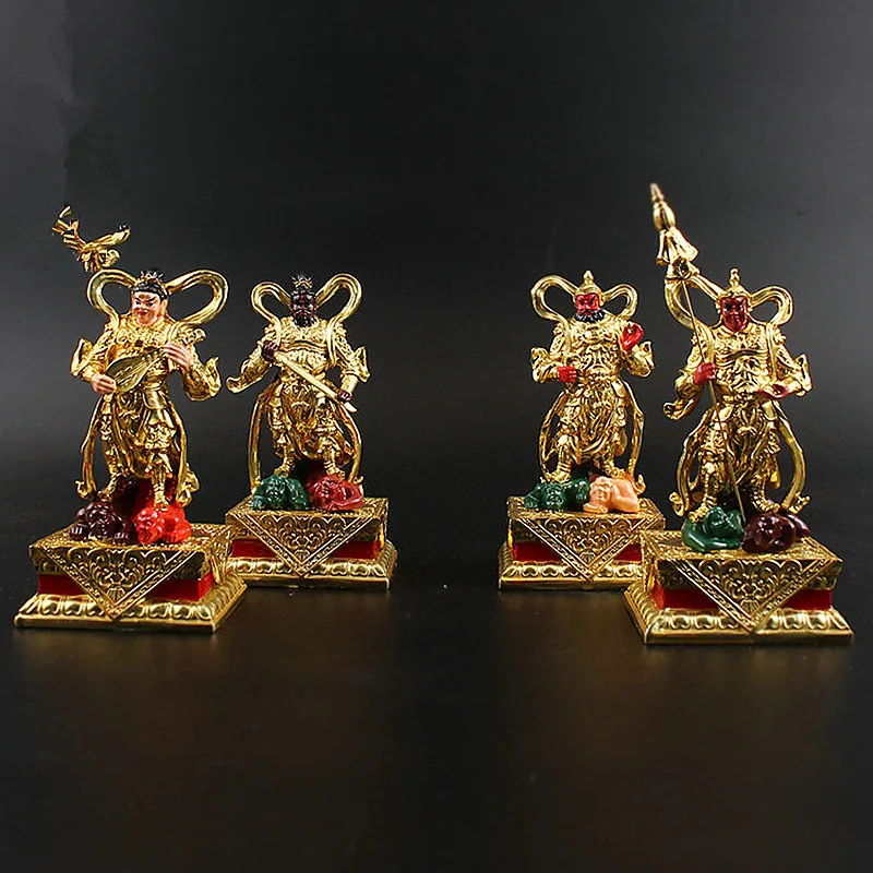 

4pcs/set 14.5cm Gold Resin Exquisite Plated Chinese Fengshui Tibetan Buddhist Vajra Putting Decorate Figurine