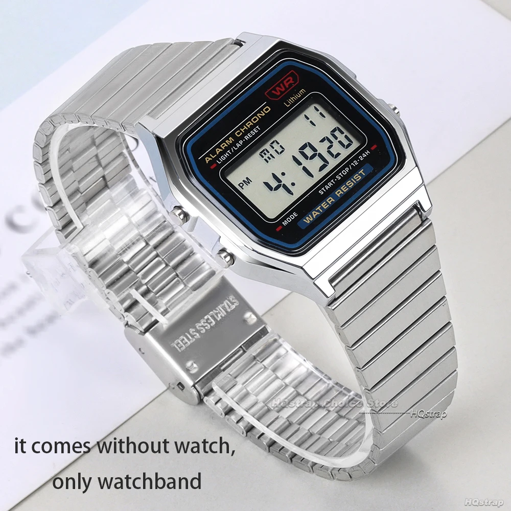 Universal Slim Stainless Steel Metal Watch Strap, 18-20mm