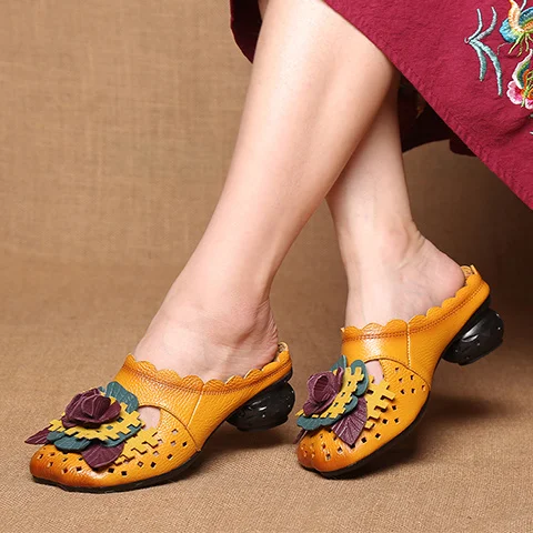 women summer slippers sandals flats hollow design comfortable mules low heels shoes high quality shoes designer loafer