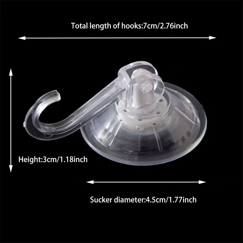 Vacuum Suction Cup Organizer Hook for Glass & Kitchen Appliances - Transparent Reusable Heavy-Duty Bathroom Hooks 6