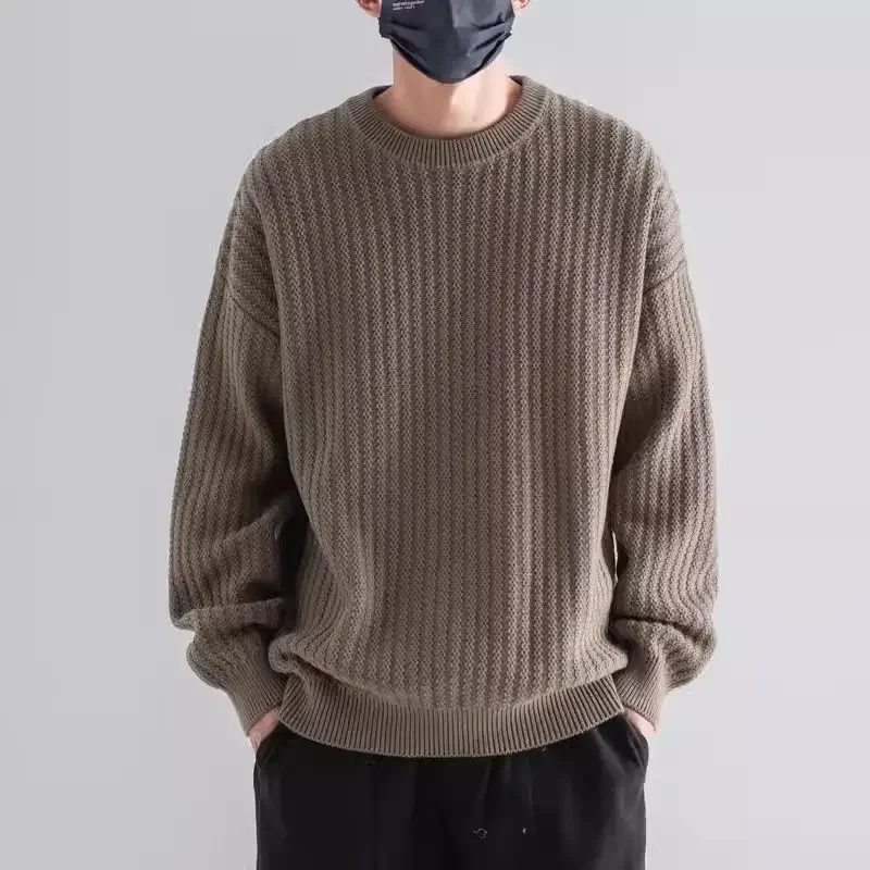 

Sweaters Autumn Solid Color Wool Sweaters Korean Fashion Slim Fit Knitted Pullovers Casual Retro Warm Street Wear