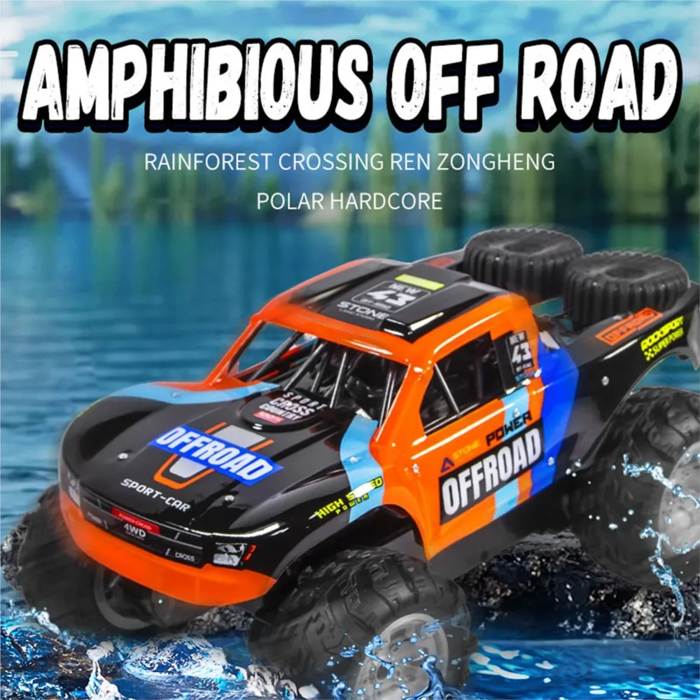 Voiture RC tout-terrain 1/14 JJRC amphibie 4x4 RTR batterie 7.4V