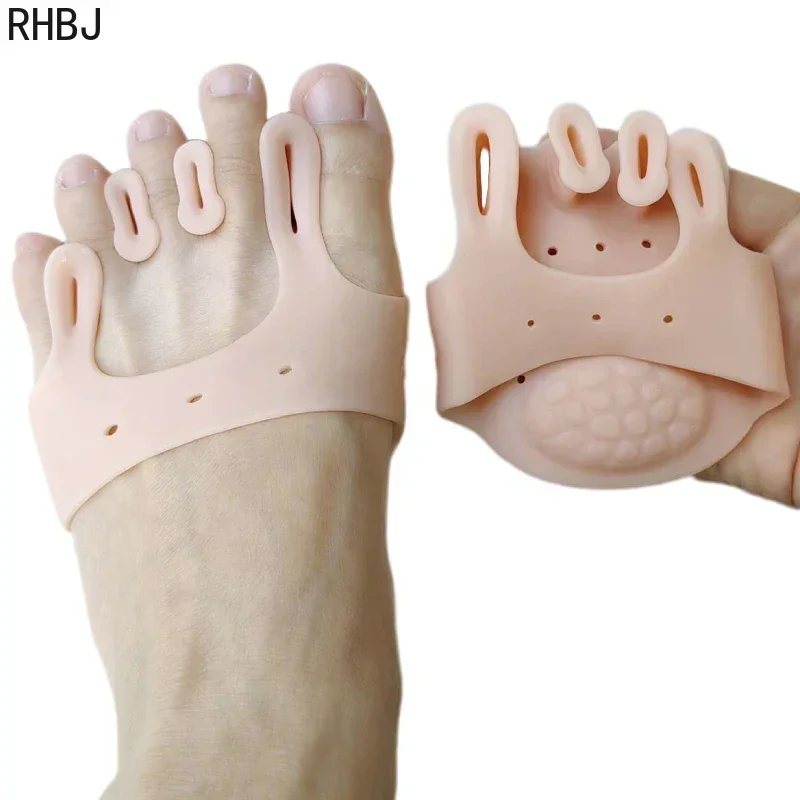 Toe Separators 2pieces=1pair Gel Silicone Bunion Corrector Forefoot Pads