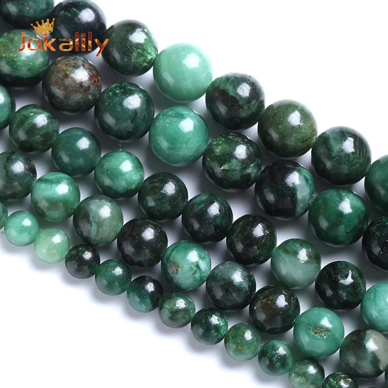 

Genuine A+ Natural Green Emerald Stone Beads For Jewelry Making Round Loose Beads DIY Bracelets Necklaces Handmade 6 8 10mm 15"