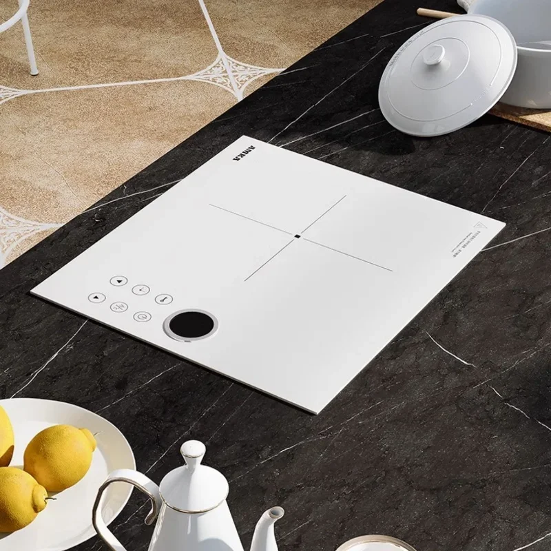 Amka Induction Cooker 220V 2200W White Induction Cooktop Single Cooker Kitchen Touch Control Microcrystalline Panel Built-in Hob