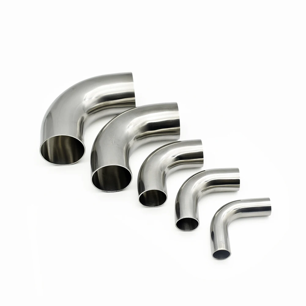 Inoxidável Sanitária 90 Graus Cotovelo Alongar Seamless Welding Pipe Montagem de Polimento Food Grade Ss304 316 19 Mm108 mm