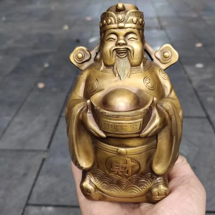 

Китайская медная латунная статуя бога богатство Fengshui ручной работы