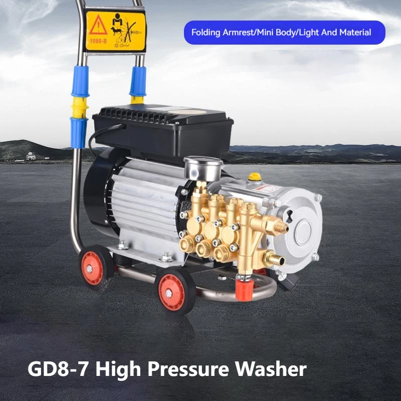 220V High Pressure Washer Household Mobile Convenient Car Washing Machine Brush Pump Pure Copper High Power Car Wash Equipment 2