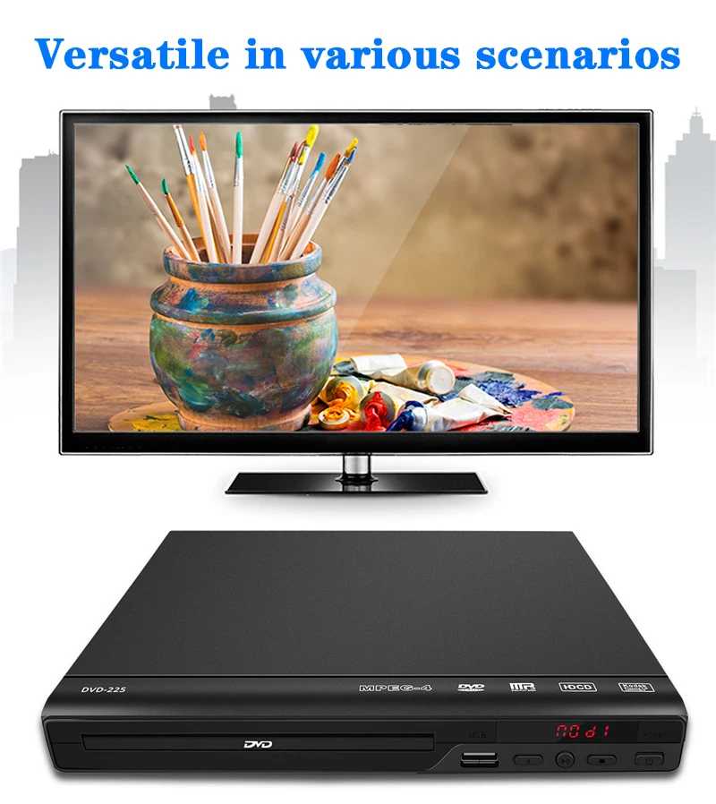 DVD Player 1080P Home 225 DVD Player HD Multimedia Digital TV Disc Support CD MP3 MP4 RW VCD Home Theatre System dvd player cd player