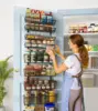 9-Tier Over The Door Pantry Organizer, Pantry Storage and Organization, Black Metal Hanging Spice Rack Seasoning Shelves Door, W 3