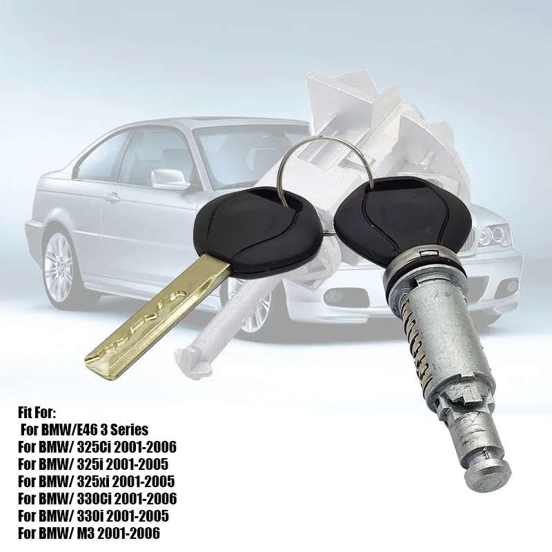 

Suitable for 2001-2006 BMW E46 3 series door lock cylinder, with 2 keys 51217019975 51217019976