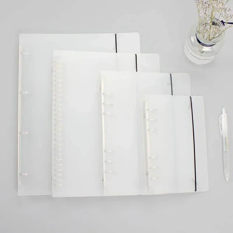 Transparent Loose Leaf Binder Notebook Cover with Zipper - Stylish Journal Planner Accessories and Stationery Supplies