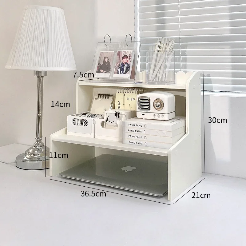 Desktop Storage Rack Wood Shelves Double-layer Storage Shelf Cosmetic Sundries Organizer Storage Kitchen Wood Desk Shelf