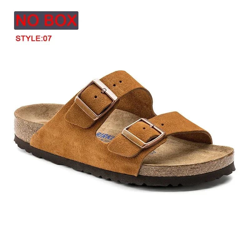 Leather Cork Slippers Sandals Shoes For Women And Men beach slippers women slippers women sandals