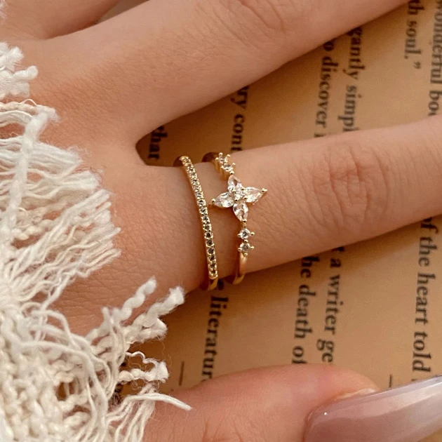 خاتم زهرة مزدوج مفتوح