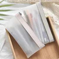 Transparent Frosted Cosmetic Bag Women Makeup Bag Travel Bathing Wash Pouch Toiletries Organizer Student Stationery Storage Bags 2