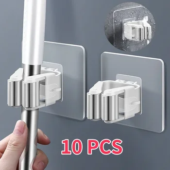 Supporto per scopa autoadesivo Supporto per scopa Supporto per scopa a parete Supporto per scopa Spazzola per spazzare Gancio Organizzatore di stoccaggio Accessori per la cucina del bagno 1