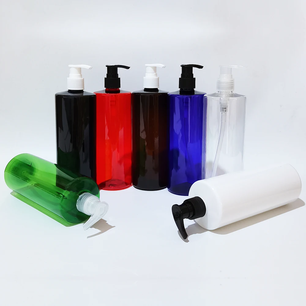 

14pcs 500ml Empty Black Cosmetic Lotion Packing Bottle Plastic Shampoo Dispenser Press Pump gel Liquid soap Cosmetic containers