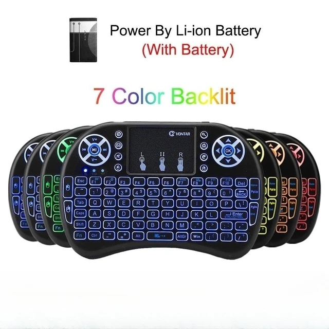 Mini teclado inalámbrico con control remoto Touchpad Mouse Combo  controlador con retroiluminación RGB para Android TV Box Smart TV con  sistema