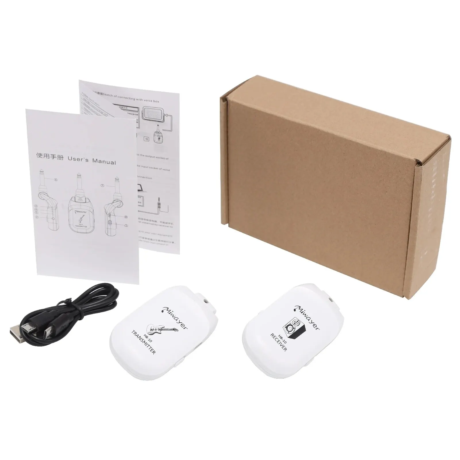 Description Picture 5 of itemMiwayer Guitar Wireless System Audio Transmitter Receiver HB-10 Pickup USB Rechargeable Wireless System for Electric Guitar Bass